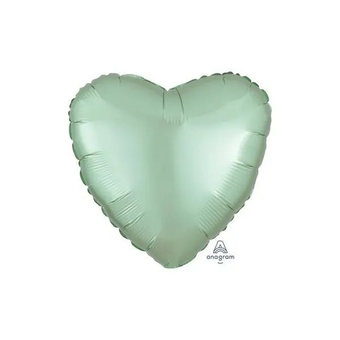 Сердце Сатин Зеленый An 18"