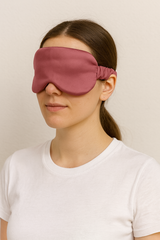 Маска для сна "Нежность", хлопок, сатин, розовая, широкая резинка