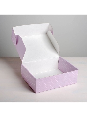 Коробка самосборная одиночная Прямоугольник, 27*21*9 см, «Лаванда», 1 шт.