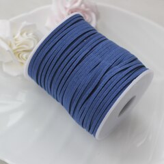 Шнур замшевый (искусственный), синий, 2,3*1 мм, 1 метр, ШН005