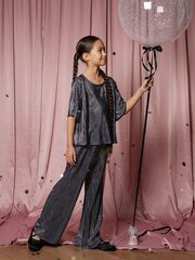 Брюки из фактурного полотна Mjölk Blue Silver