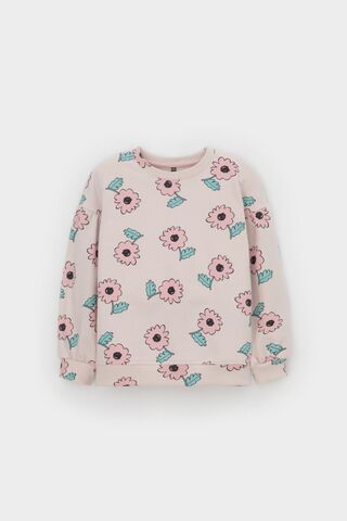 джемпер  для девочки  КР 302710-1/бежевый,нежный цветок к549