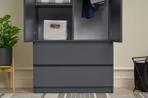 Шкаф 2-х створчатый ШК-03 Симпл графит