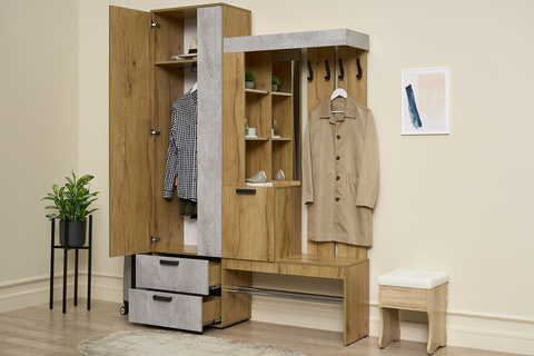 Прихожая Трамп крафт / бетон