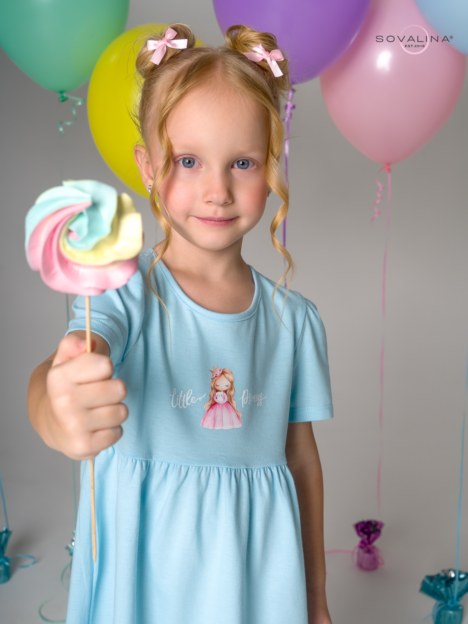 Платье Аленка к/р SG голубой Princess Р