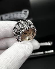 50819- Кольцо широкое Кресты с фианитами CEMETERY RING CHROME HEARTS