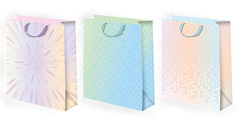 Пакет подарочный M вертикальный, Геометрия, МИКС, 22*31*10 см (Д*В*Ш)