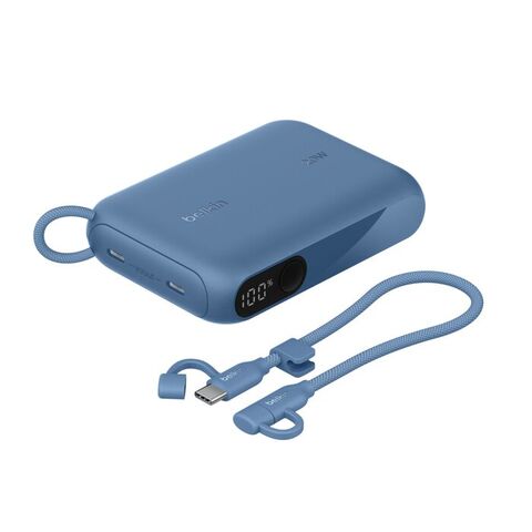 Внешний аккумулятор Belkin BoostСharge Power Bank 10000mAh 2*USB-C 20W с цифровым дисплеем, синий