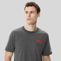 Футболка Alpha Industries Nasa Worm Logo Tee Dark Charcoal Heather (Серая)
