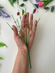 Ветка искусственная, коряга, дерево искусственное, зимний или осенний декор, зеленые основы, 28 см, набор 10 шт.