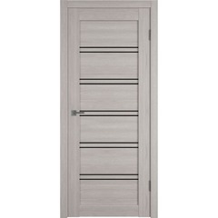 Купить Межкомнатная дверь экошпон VFD Atum Pro 28 Stone Oak стекло Black Gloss