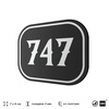 Номерок на дверь квартиры 747, для кабинета, офиса, шильдик 9 х 7 см, черный, Айдентика Технолоджи