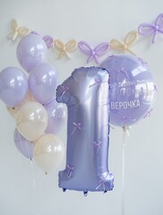 Сет гелиевых шаров Нежная сирень