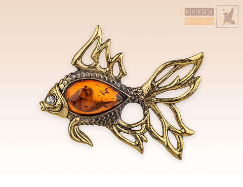 брошь Золотая рыбка