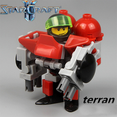 Minifigures Model Star Craft Terran Marauder Red
