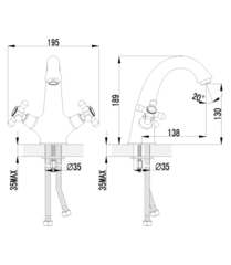 Смеситель для умывальника монолитный LEMARK VINTAGE – LM2806B