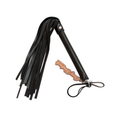 Плеть из натуральной кожи с черной ручкой