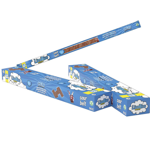 Желейные конфеты LicoRiko кислые ремешки Кола 1кор*12бл*54шт, 15г