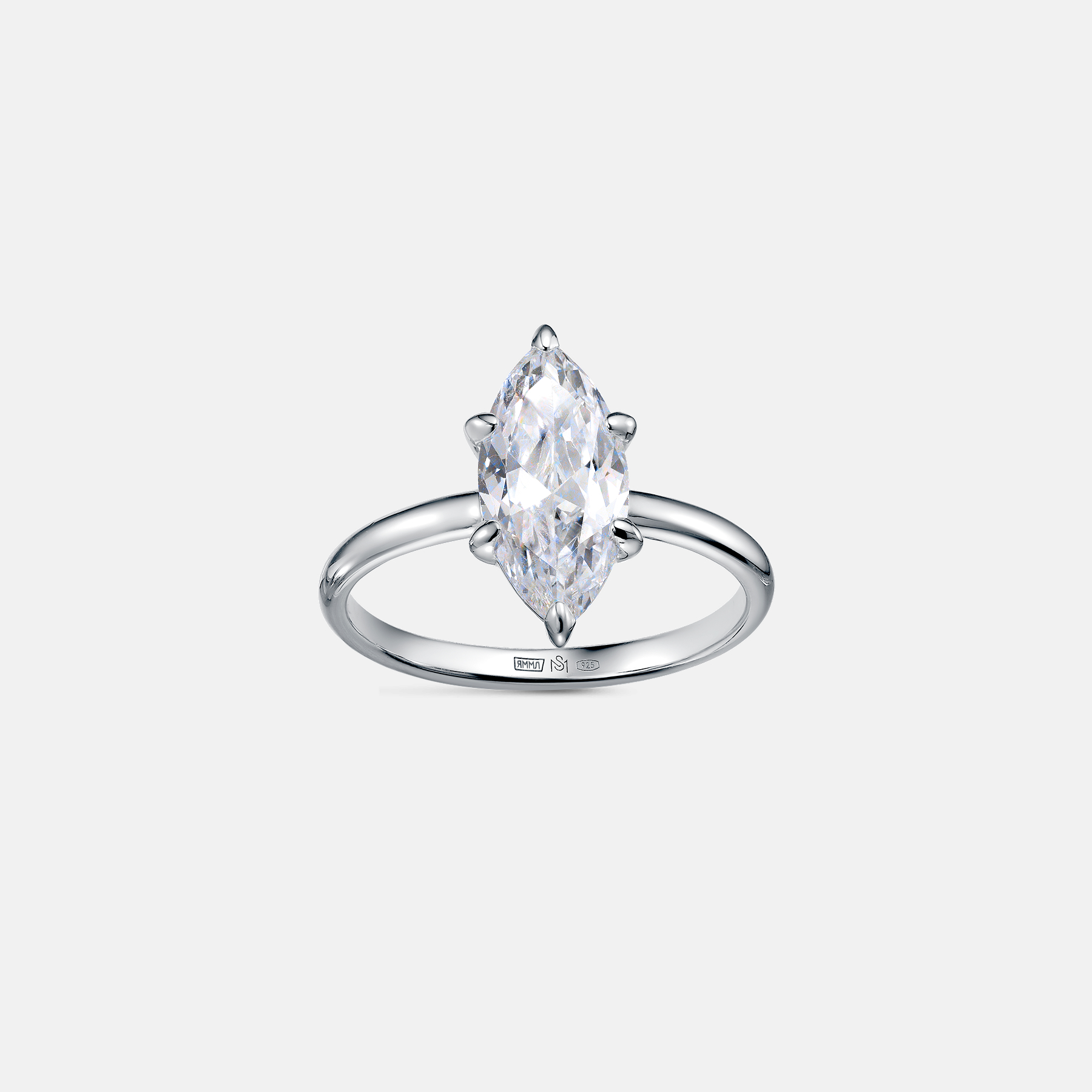 Кольцо Челночок (бриллианит)