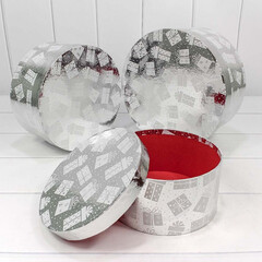 
          Коробка 25.5 х 11.5 см Набор 3 шт "Подарки" (Серебро)