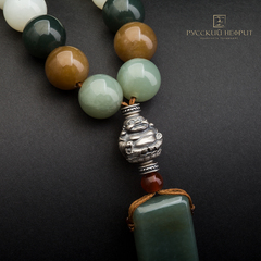 Чётки браслет буддийские "Изобилие". Нефрит.