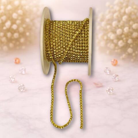 стразовая лента 2мм ,желтое-желтое   (1м)