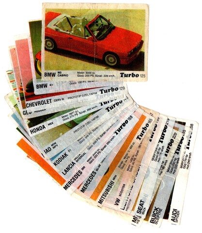 Вкладыши от жвачки Turbo Black - Турбо черные 17 штук без повторов.