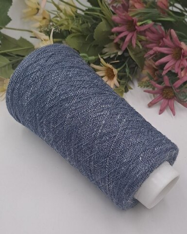 Кашемир с льном арт Cash Lino Seta от Loro Piana - Синий меланж