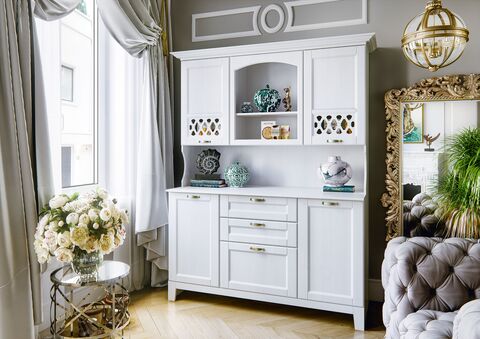 Буфет Милано (Белый текстурный, Белый)