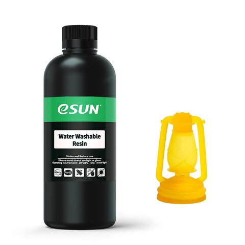 Фотополимерная смола eSUN Water-Washable Resin for LCD, 500 г, жёлтый, WATERWASHABLERESIN-Y