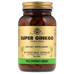 Solgar, Super Ginkgo, 120 растительных капсул
