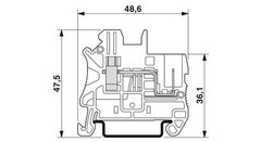 UT 2,5/1P BU-Проходные клеммы