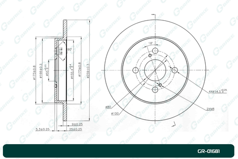 Диск тормозной G-brake  GR-01681