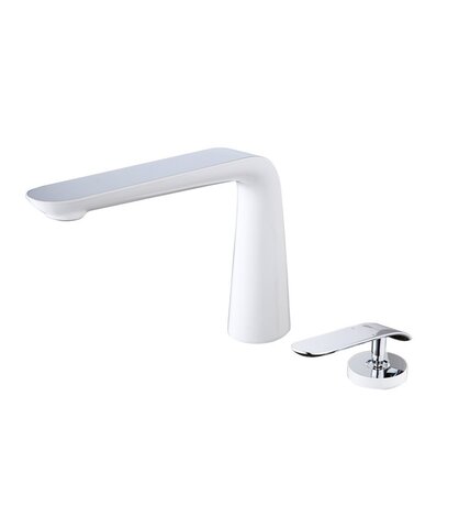 Lemark LM4936CW Смеситель для раковины встраиваемый, на 2 отверстия, хром/белый