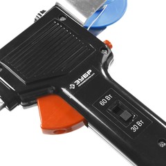 ЗУБР 30/60Вт 220В конус, автоматическая подача припоя, Электропаяльник, Профессионал (55304-60)