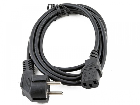 Шнур сетевой (кабель) для компьютера  IEC320 IEC C13 (прямой) - Евровилка, 1.8м, черный