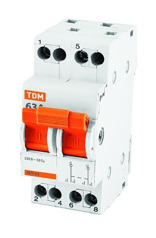 Модульный переключатель трехпозиционный МП-63 2P 16А TDM