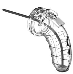Прозрачный мужской пояс верности со стимулятором уретры Cock Cage Model 16 Chastity 4.5 - 