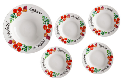 Набор тарелок для пасты 5шт Casa Domani Травы