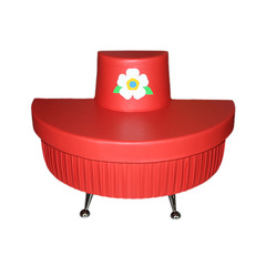 Диван полукруглый "Цветочек" на хромированных ножках