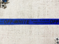 Лента репсовая с принтом, ш. 1,5 см, синий