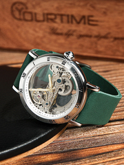 Часы скелетоны женские механические Power Green YOURTIME