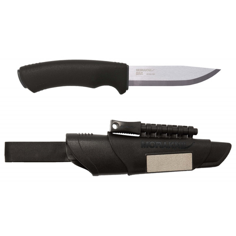 Нож Morakniv Bushcraft Survival стальной разделочный, лезвие: 109 mm, прямая заточка, черный (11835)