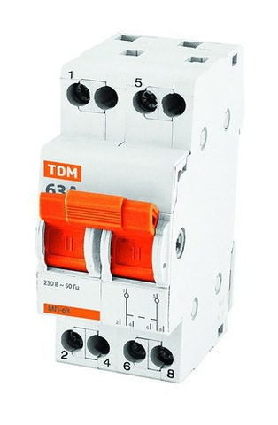 Модульный переключатель трехпозиционный МП-63 2P 25А TDM