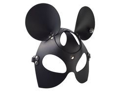 Черная кожаная маска "Мышка"