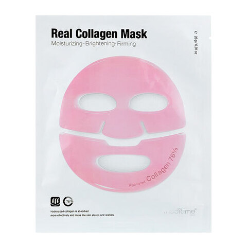 Meditime Real Collagen Mask - Лифтинг-маска гидрогелевая для лица с коллагеном