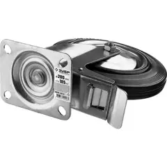 ЗУБР d 200 мм, г/п 185 кг, игольчатый подшипник, резина/металл, поворотное колесо c тормозом,Профессионал(30936-200-B)