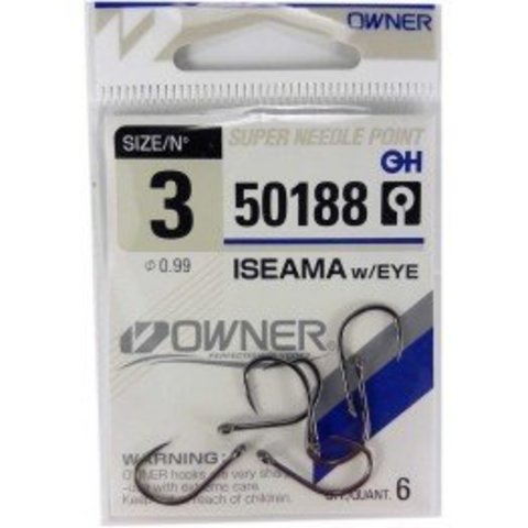 50188 № 3 Крючки OWNER Iseama W/ Eye-Bc/ продажа от 5 уп.