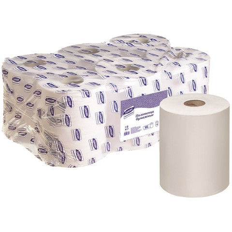 Полотенца бумажные в рулонах с центральной вытяжкой Luscan Professional 1-слойные 6 рулонов по 300 метров
