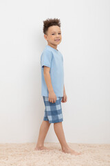 Пижама  для мальчика  К 1634/небесно-голубой,клетка виши